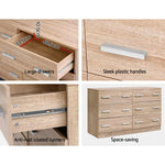 Artiss 6 Chest of Drawers - VEDA Oak - Furniture > Living Room