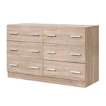 Artiss 6 Chest of Drawers - VEDA Oak - Furniture > Living Room