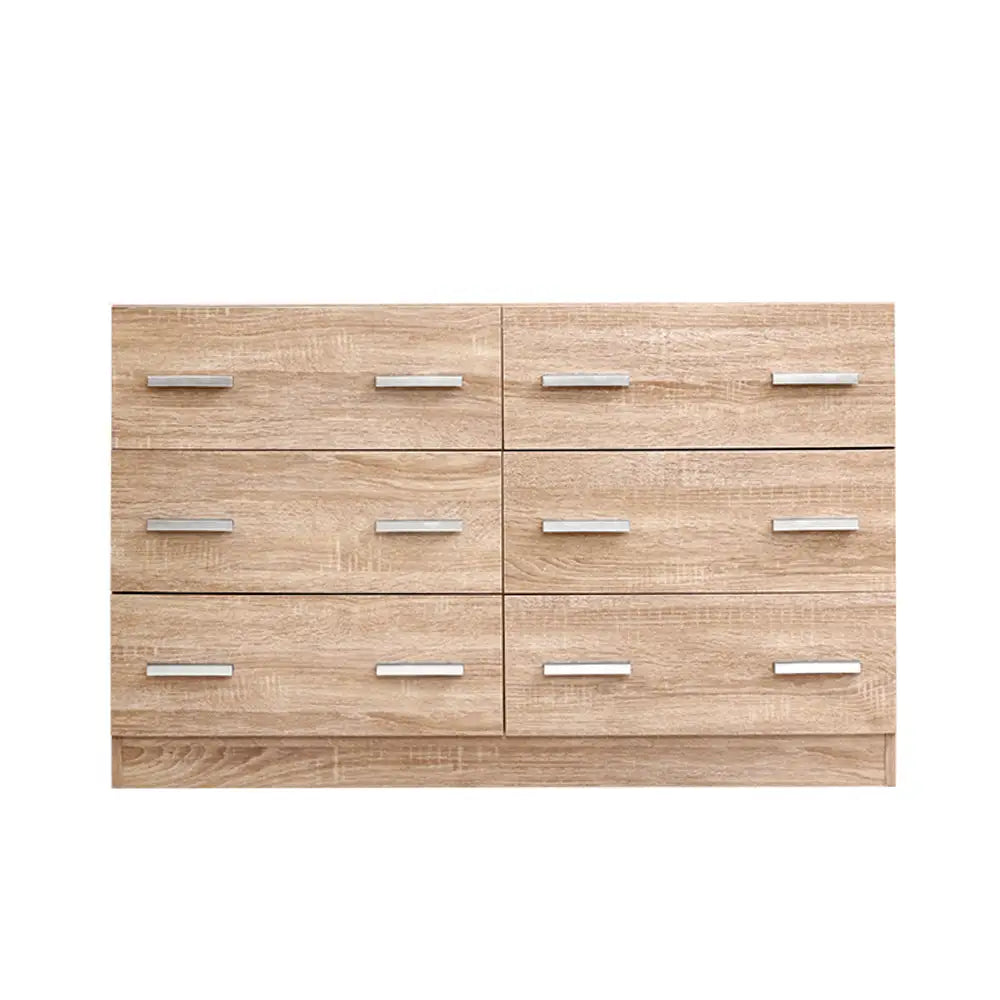 Artiss 6 Chest of Drawers - VEDA Oak - Furniture > Living Room