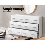 Artiss 6 Chest of Drawers - VEDA White - Furniture > Living Room