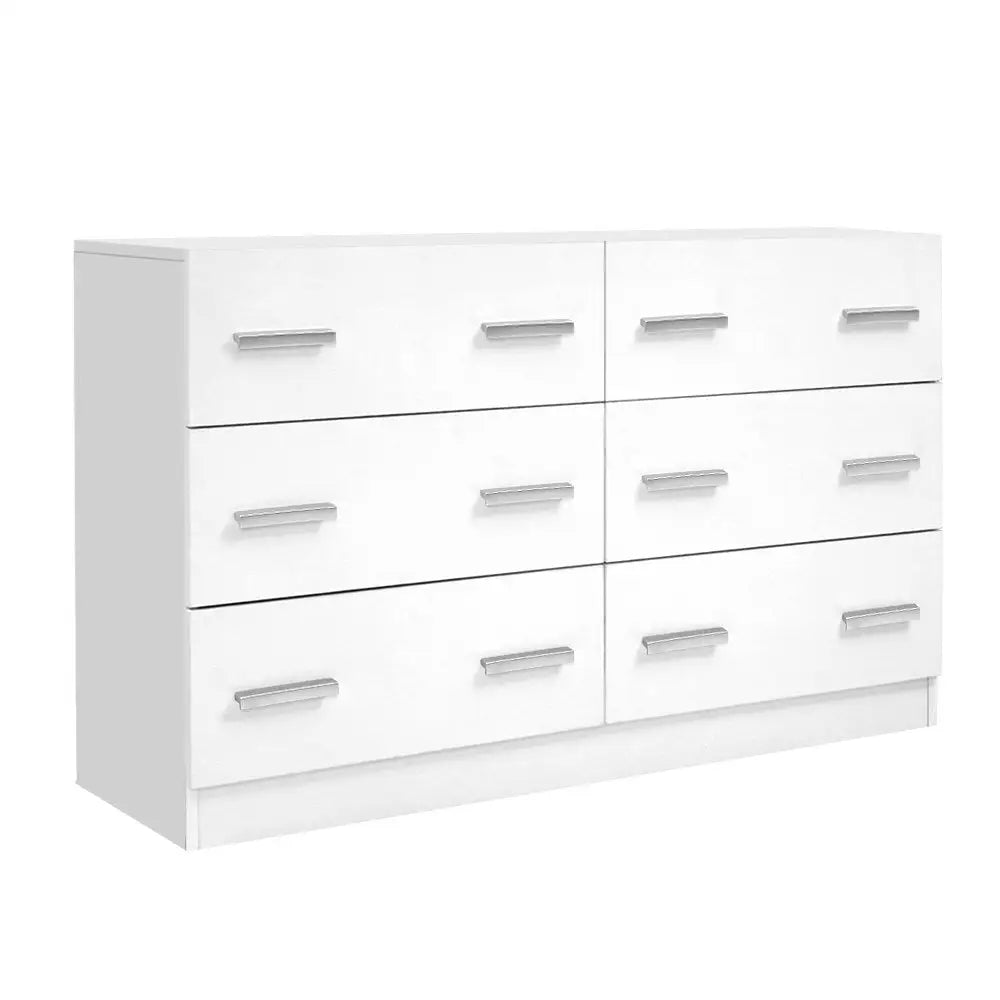 Artiss 6 Chest of Drawers - VEDA White - Furniture > Living Room