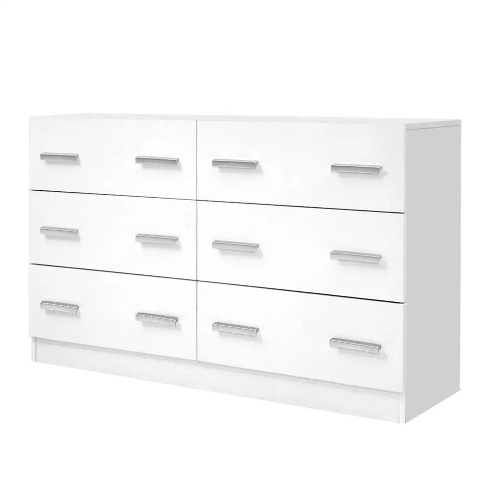 Artiss 6 Chest of Drawers - VEDA White - Furniture > Living Room
