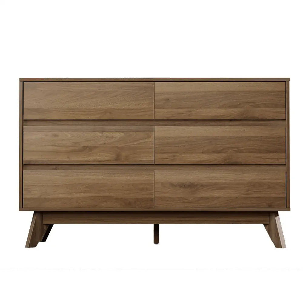 Artiss 6 Chest of Drawers - XAVI Walnut - Home & Garden > Storage > Clothing & Wardrobe Storage