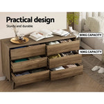 Artiss 6 Chest of Drawers - XAVI Walnut - Home & Garden > Storage > Clothing & Wardrobe Storage