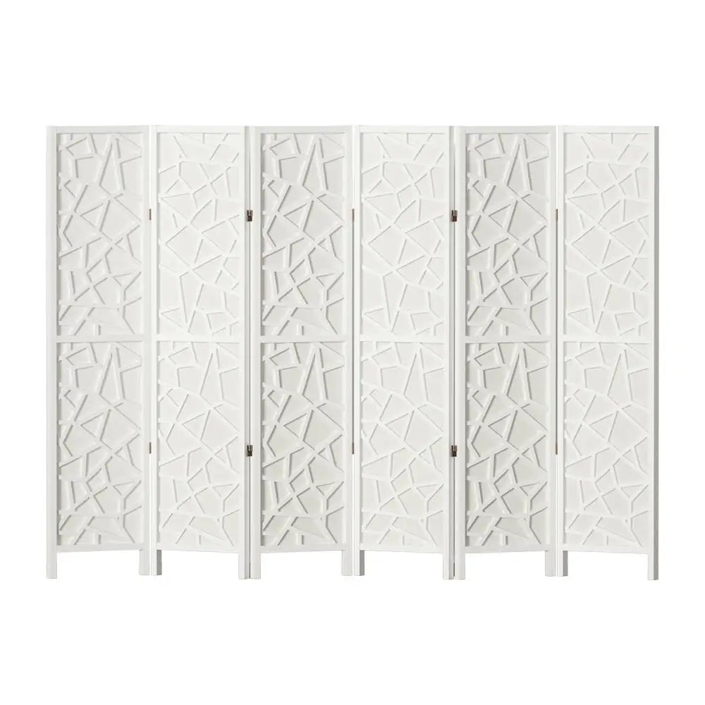 Artiss 6 Panel Room Divider Screen 244x170cm Clover White - Furniture > Living Room