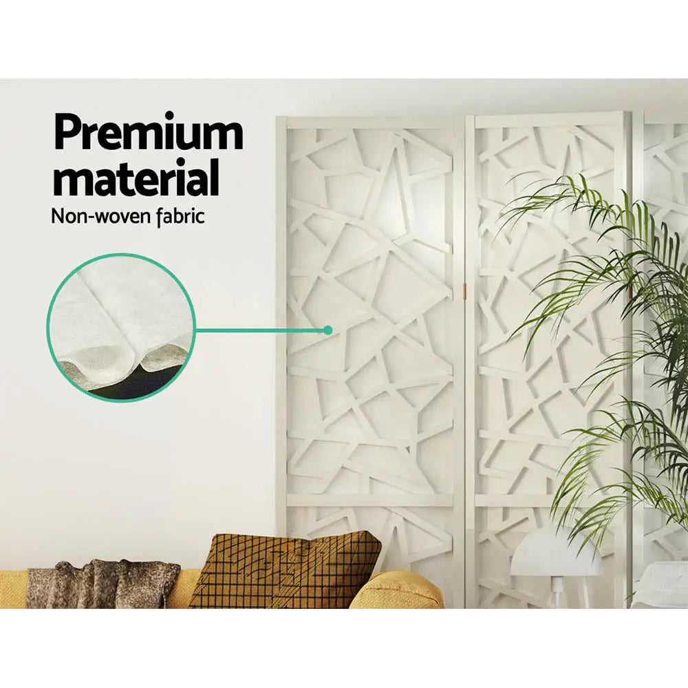 Artiss 6 Panel Room Divider Screen 244x170cm Clover White - Furniture > Living Room