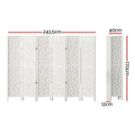Artiss 6 Panel Room Divider Screen 244x170cm Clover White - Furniture > Living Room