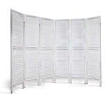Artiss 6 Panel Room Divider Screen 245x170cm Louver White - Furniture > Living Room