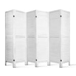 Artiss 6 Panel Room Divider Screen 245x170cm Louver White - Furniture > Living Room