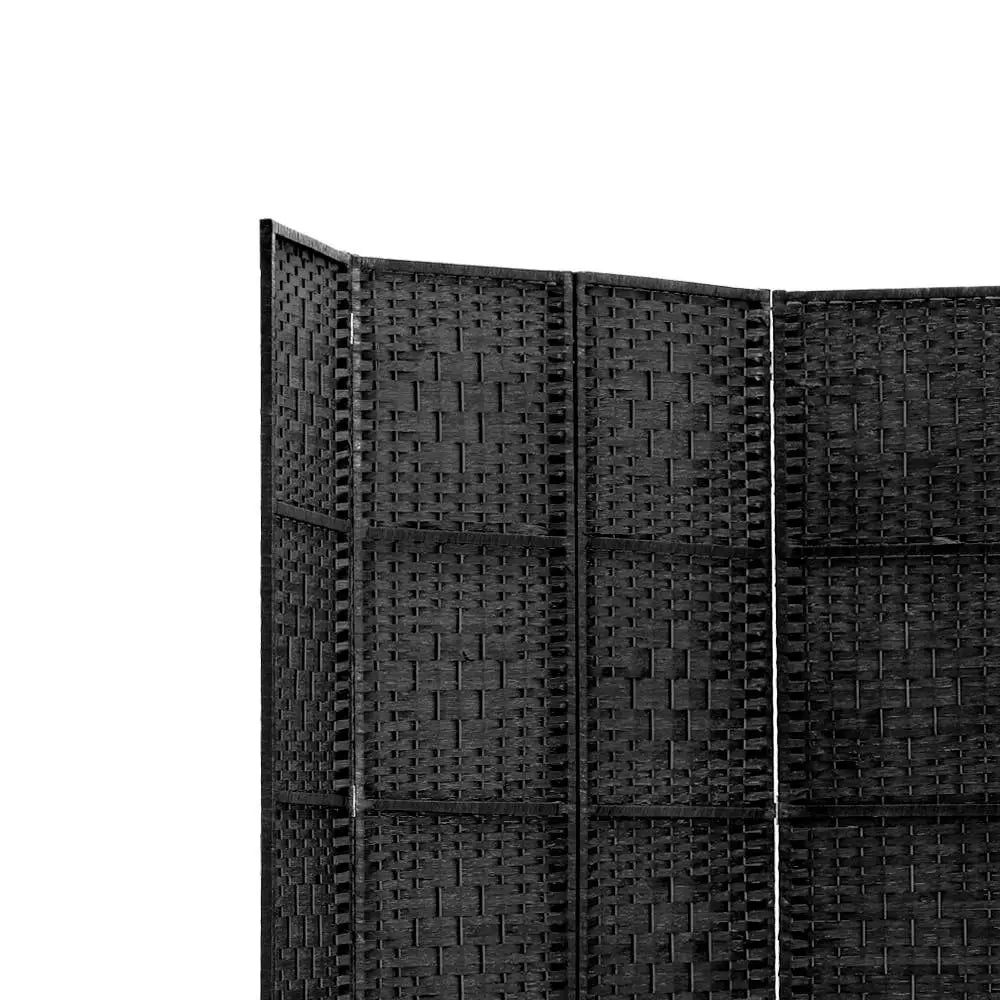 Artiss 6 Panel Room Divider Screen 245x170cm Woven Black - Furniture > Living Room