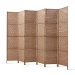 Artiss 6 Panel Room Divider Screen 245x170cm Woven Natural - Furniture > Living Room
