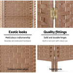 Artiss 6 Panel Room Divider Screen 245x170cm Woven Natural - Furniture > Living Room