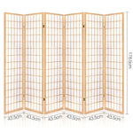 Artiss 6 Panel Room Divider Screen 261x179cm Natural - Furniture > Living Room