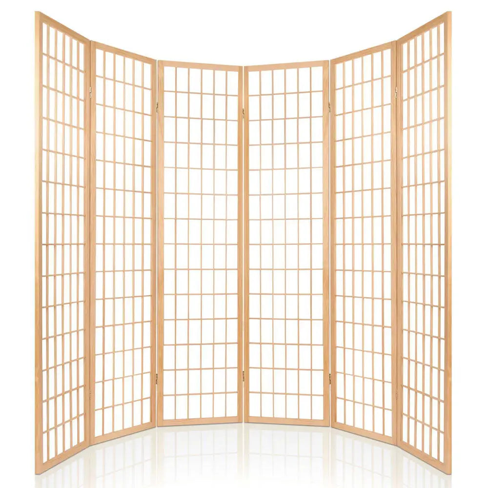 Artiss 6 Panel Room Divider Screen 261x179cm Natural - Furniture > Living Room