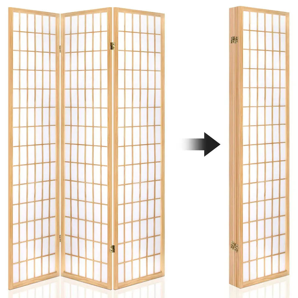 Artiss 6 Panel Room Divider Screen 261x179cm Natural - Furniture > Living Room