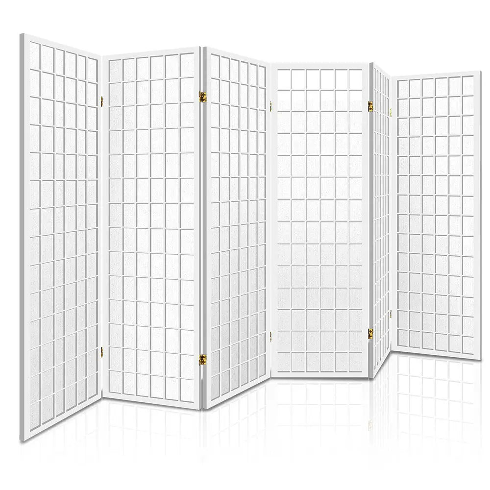 Artiss 6 Panel Room Divider Screen 261x179cm White - Furniture > Living Room