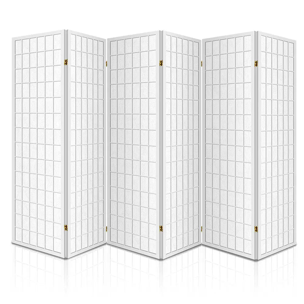 Artiss 6 Panel Room Divider Screen 261x179cm White - Furniture > Living Room