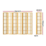 Artiss 6 Panel Room Divider Screen 265x179cm Nova Natural - Furniture > Living Room