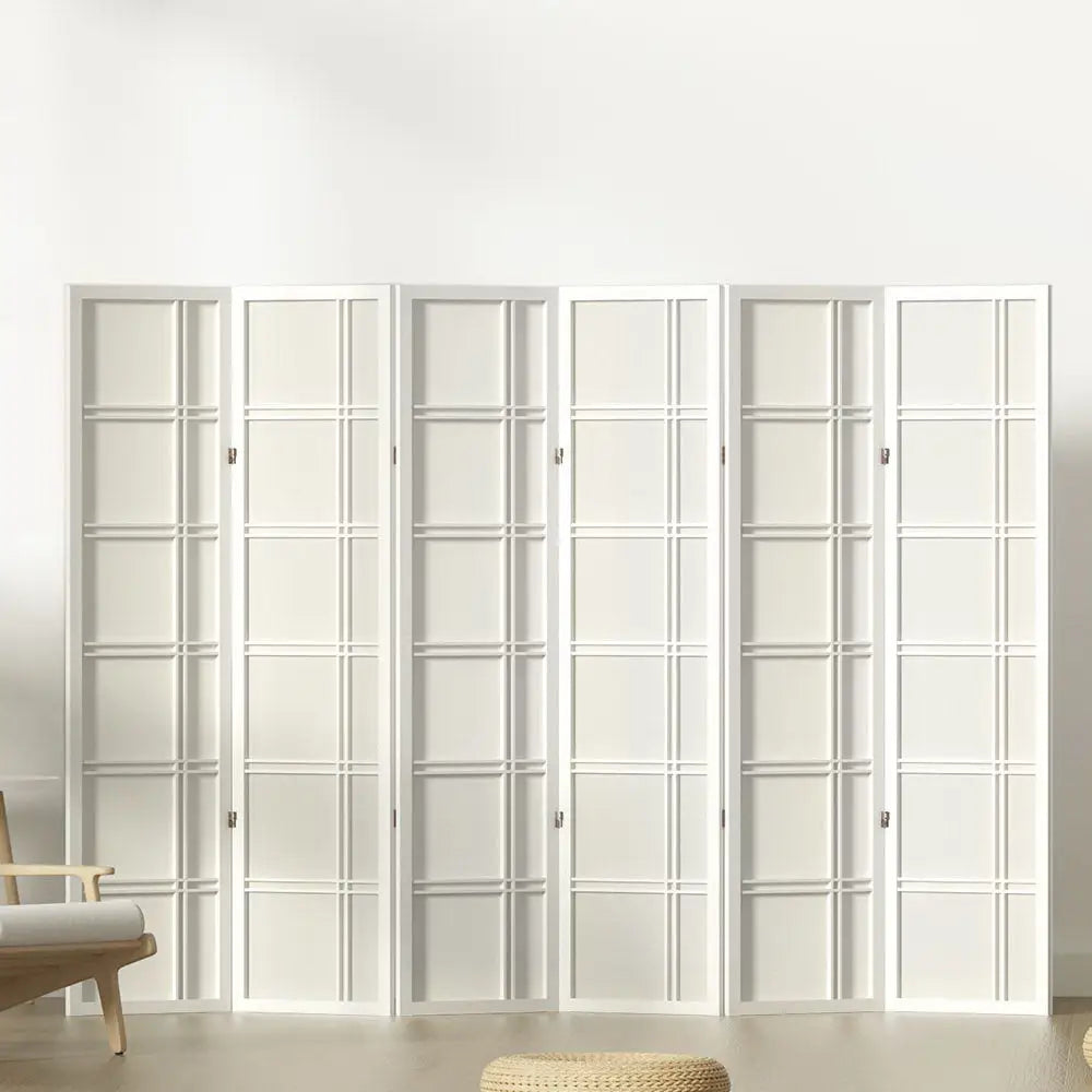 Artiss 6 Panel Room Divider Screen 265x179cm Nova White - Furniture > Living Room