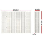 Artiss 6 Panel Room Divider Screen 265x179cm Nova White - Furniture > Living Room
