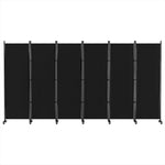 Artiss 6 Panel Room Divider Screen 323cm Wheel Fabric Black - Furniture > Bedroom > Room Dividers