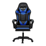 Artiss 6 Point Massage Gaming Office Chair 7 LED Footrest Blue - Furniture > Bar Stools & Chairs