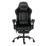 Artiss 6 Point Massage Gaming Office Chair Footrest Black - Furniture > Office