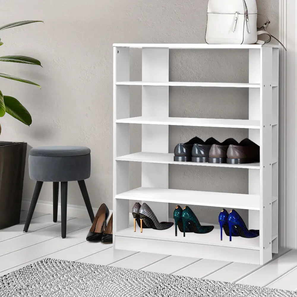 Artiss 6-Tier Shoe Rack Cabinet - White - Furniture > Living Room