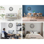 Artiss 60cm Wall Clock Large Roman Numerals Metal Black - Home & Garden > Decor > Clocks