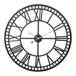 Artiss 60cm Wall Clock Large Roman Numerals Metal Black - Home & Garden > Decor > Clocks