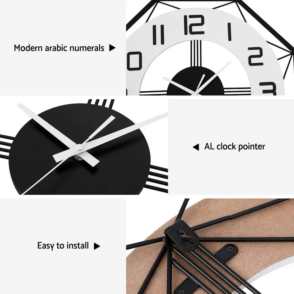 Artiss 60CM Wall Clock Octagon - Home & Garden > Decor > Clocks