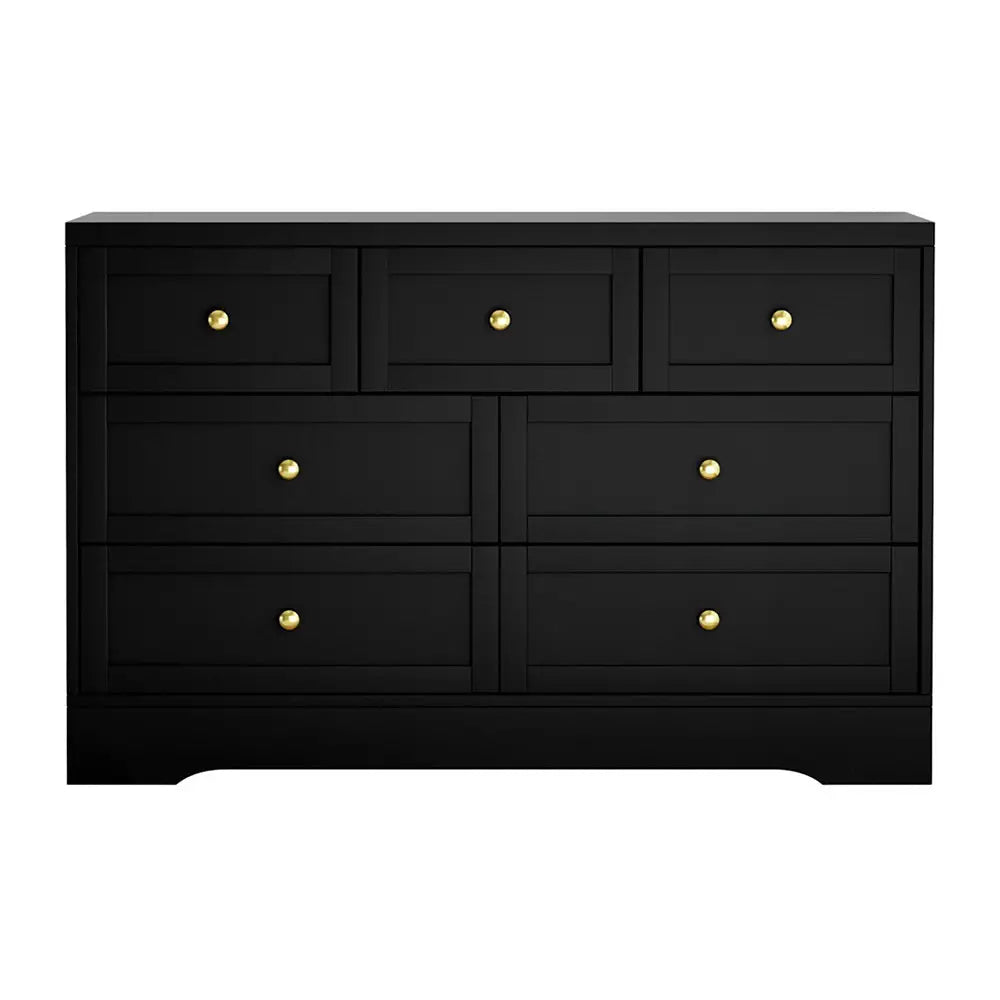 Artiss 7 Chest of Drawers Dresser Table Black - Furniture > Bedroom > Dressers