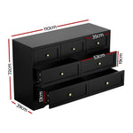 Artiss 7 Chest of Drawers Dresser Table Black - Furniture > Bedroom > Dressers