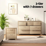 Artiss 7 Chest of Drawers - MAXI Pine - Furniture > Bedroom > Dressers