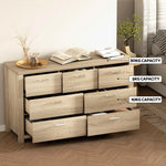 Artiss 7 Chest of Drawers - MAXI Pine - Furniture > Bedroom > Dressers