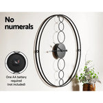 Artiss 75cm Wall Clock Large No Numeral Round Black - Home & Garden > Decor