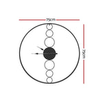 Artiss 75cm Wall Clock Large No Numeral Round Black - Home & Garden > Decor