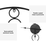 Artiss 75cm Wall Clock Large No Numeral Round Black - Home & Garden > Decor