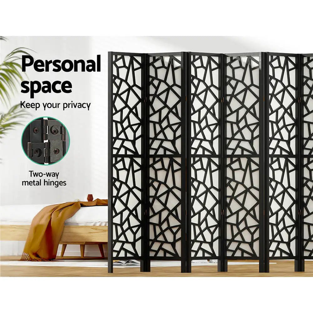 Artiss 8 Panel Room Divider Screen 325x170cm Clover Black - Furniture > Living Room