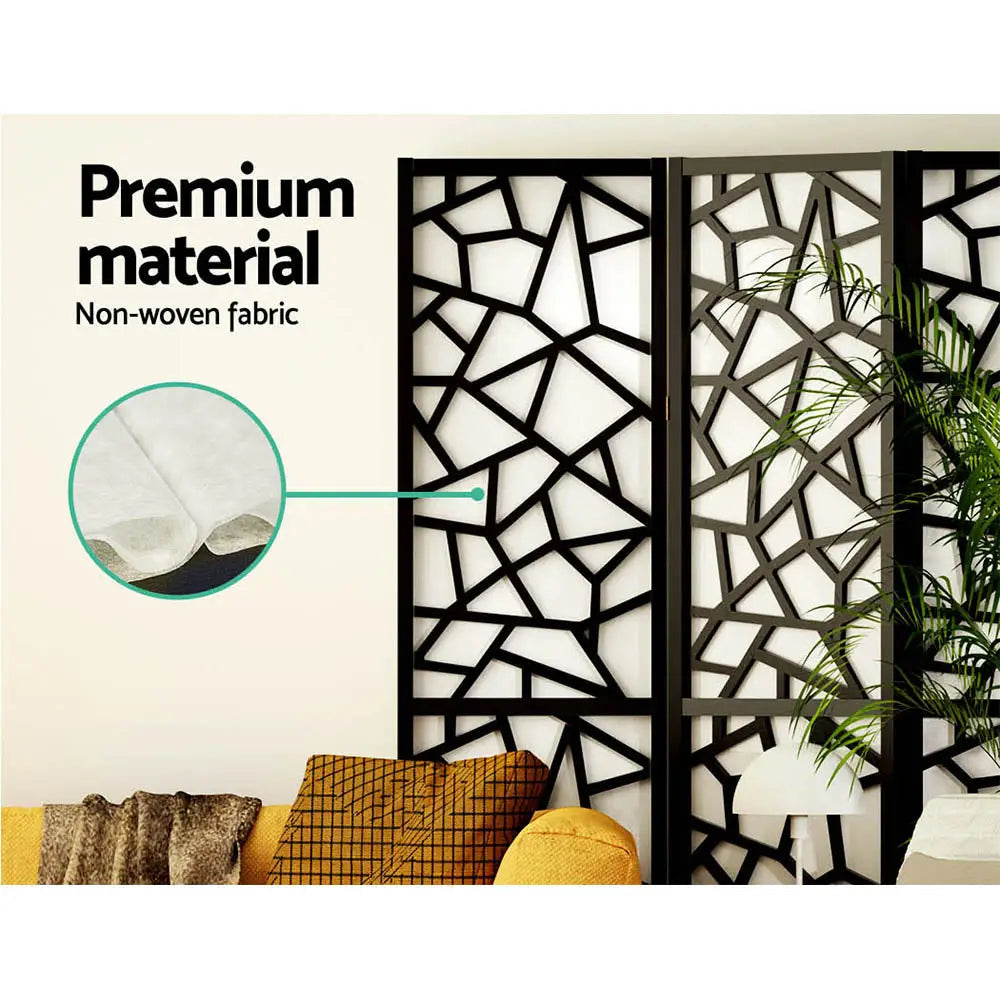 Artiss 8 Panel Room Divider Screen 325x170cm Clover Black - Furniture > Living Room