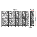 Artiss 8 Panel Room Divider Screen 325x170cm Clover Black - Furniture > Living Room