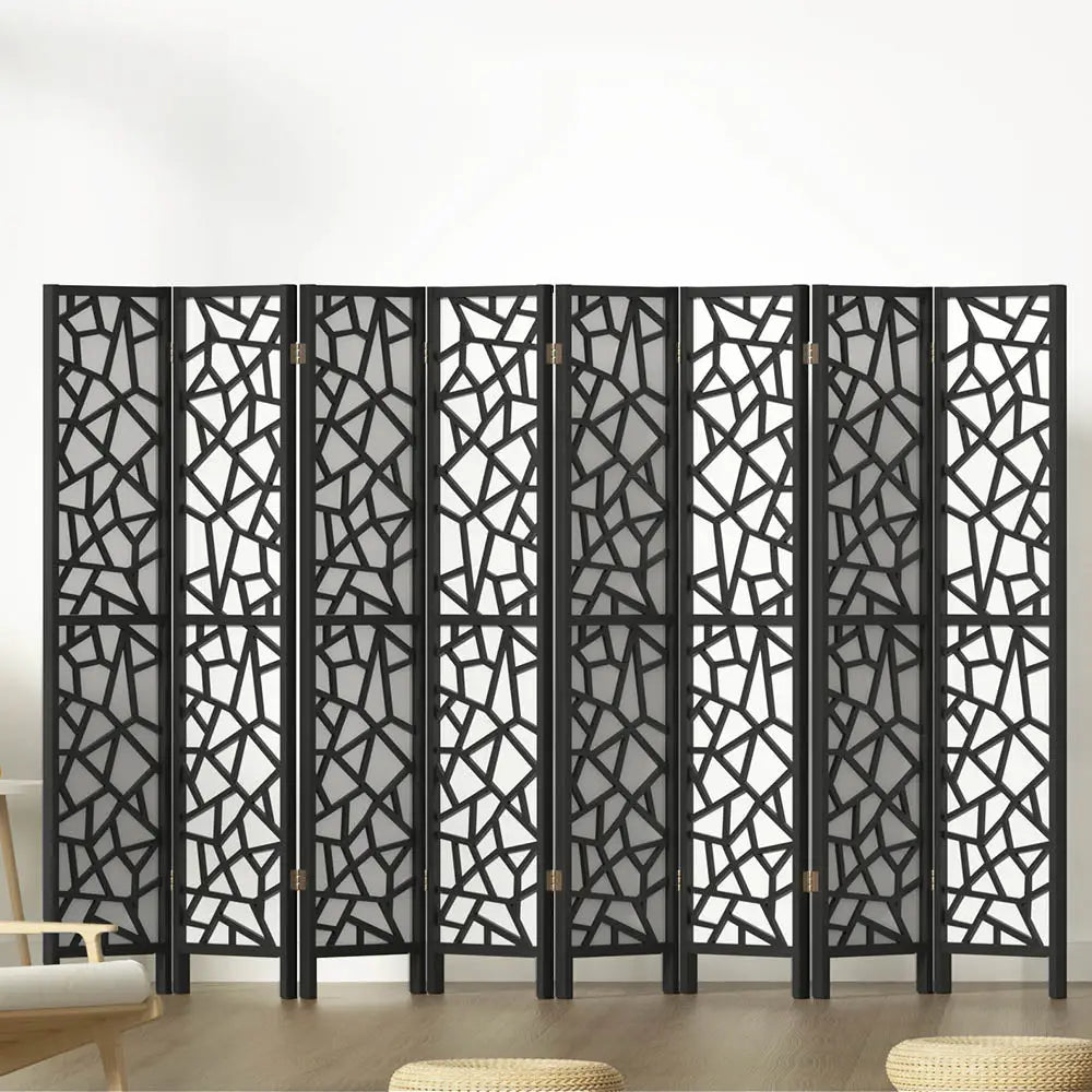 Artiss 8 Panel Room Divider Screen 325x170cm Clover Black - Furniture > Living Room