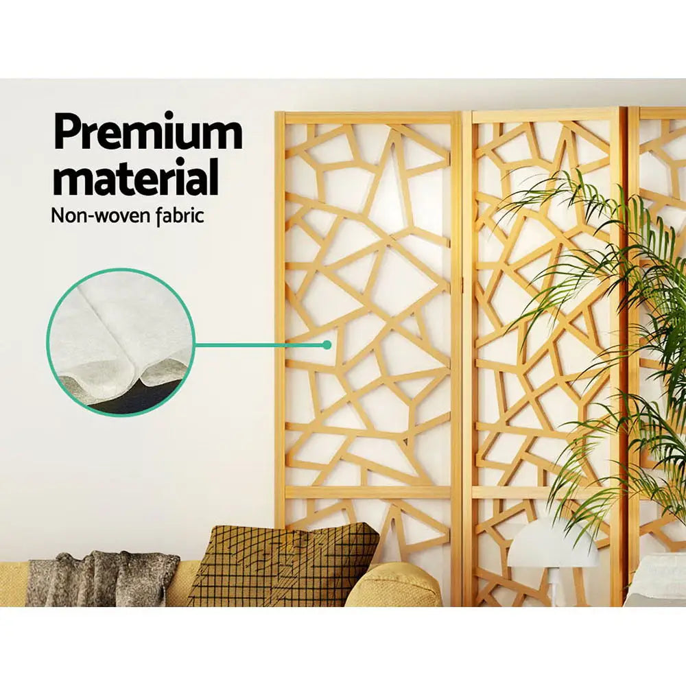 Artiss 8 Panel Room Divider Screen 325x170cm Clover Natural - Furniture > Living Room