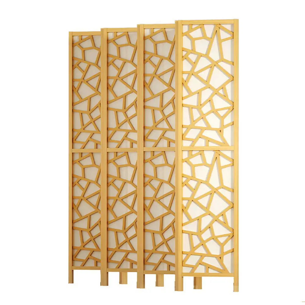 Artiss 8 Panel Room Divider Screen 325x170cm Clover Natural - Furniture > Living Room
