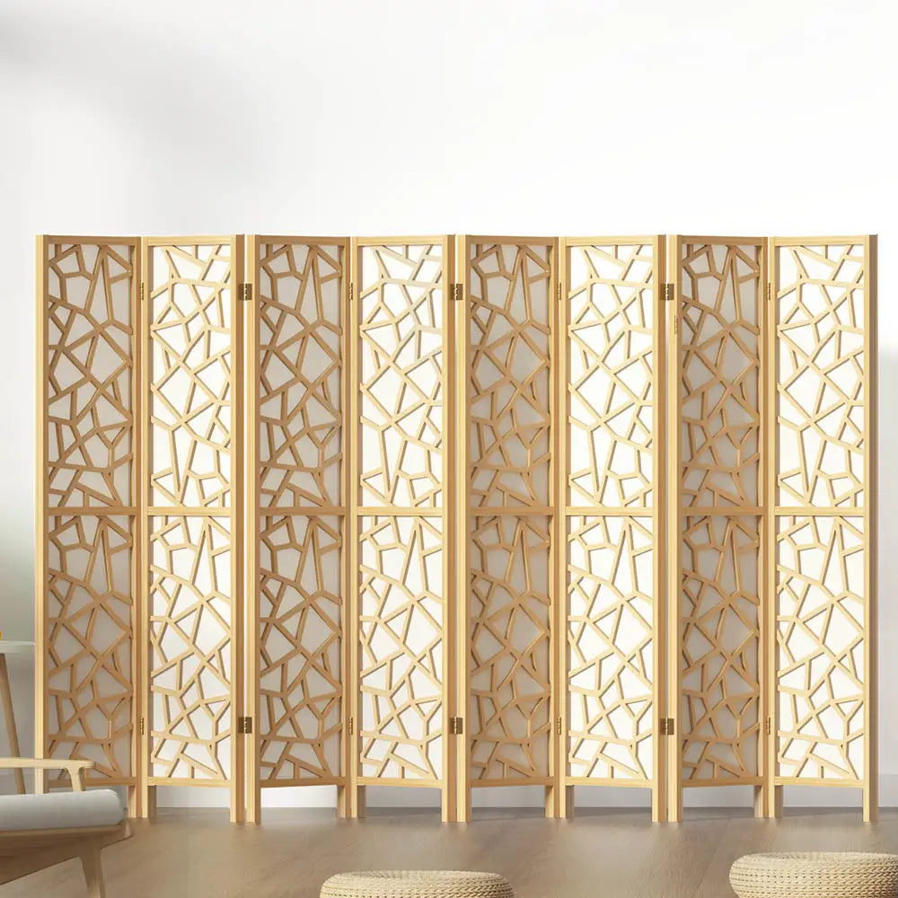 Artiss 8 Panel Room Divider Screen 325x170cm Clover Natural - Furniture > Living Room