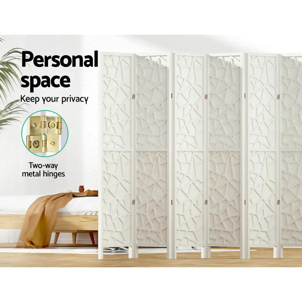 Artiss 8 Panel Room Divider Screen 325x170cm Clover White - Furniture > Living Room