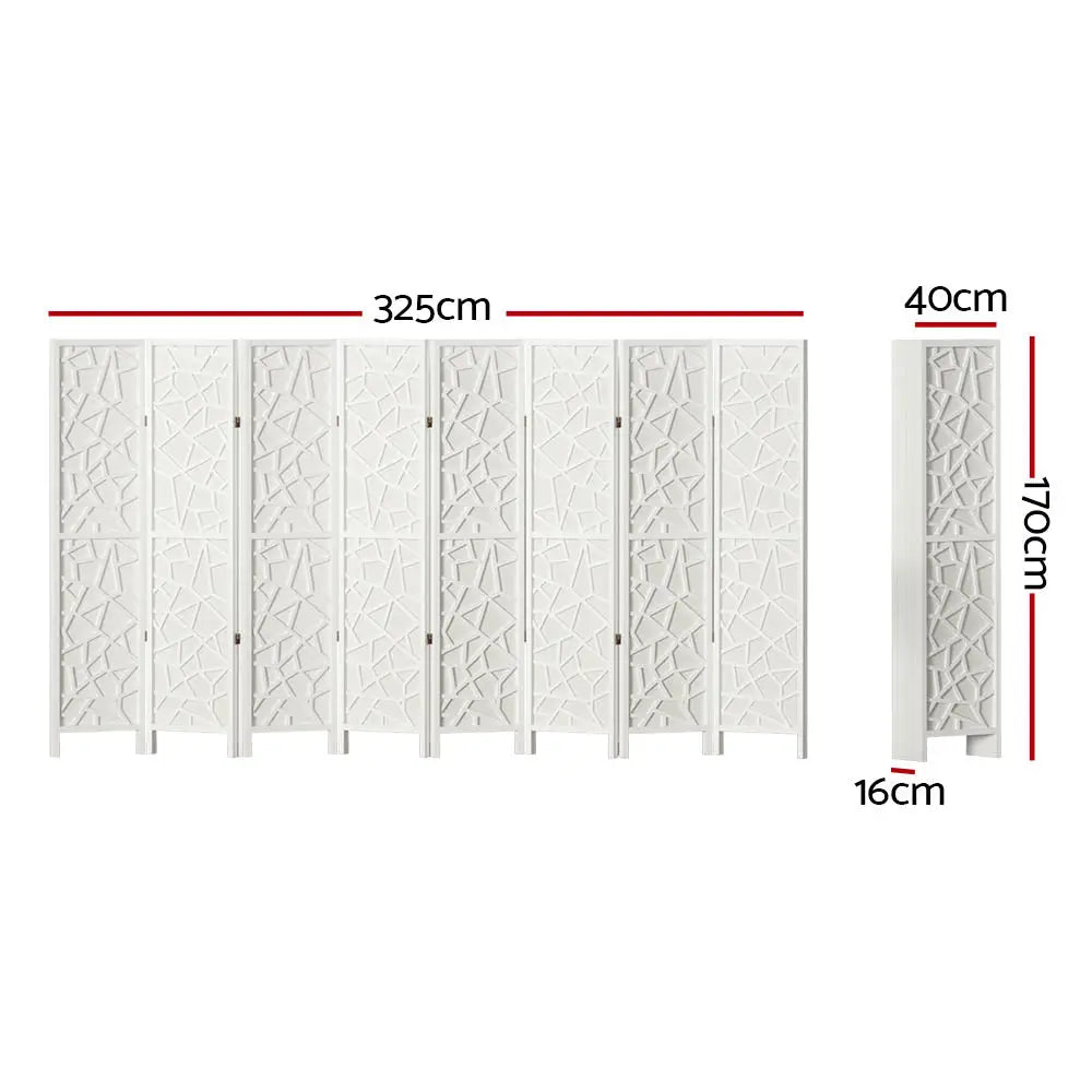 Artiss 8 Panel Room Divider Screen 325x170cm Clover White - Furniture > Living Room
