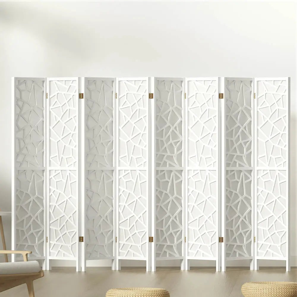 Artiss 8 Panel Room Divider Screen 325x170cm Clover White - Furniture > Living Room