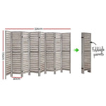 Artiss 8 Panel Room Divider Screen 326x170cm Louver Grey - Furniture > Bedroom > Room Dividers