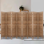 Artiss 8 Panel Room Divider Screen 326x170cm Louver Oak - Furniture > Living Room